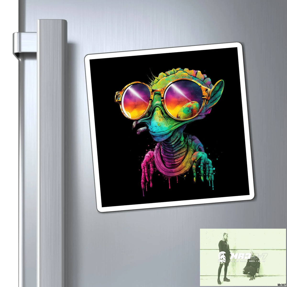 Cool Alien in sunglasses magnet 6’’ × 6’’ Paper products