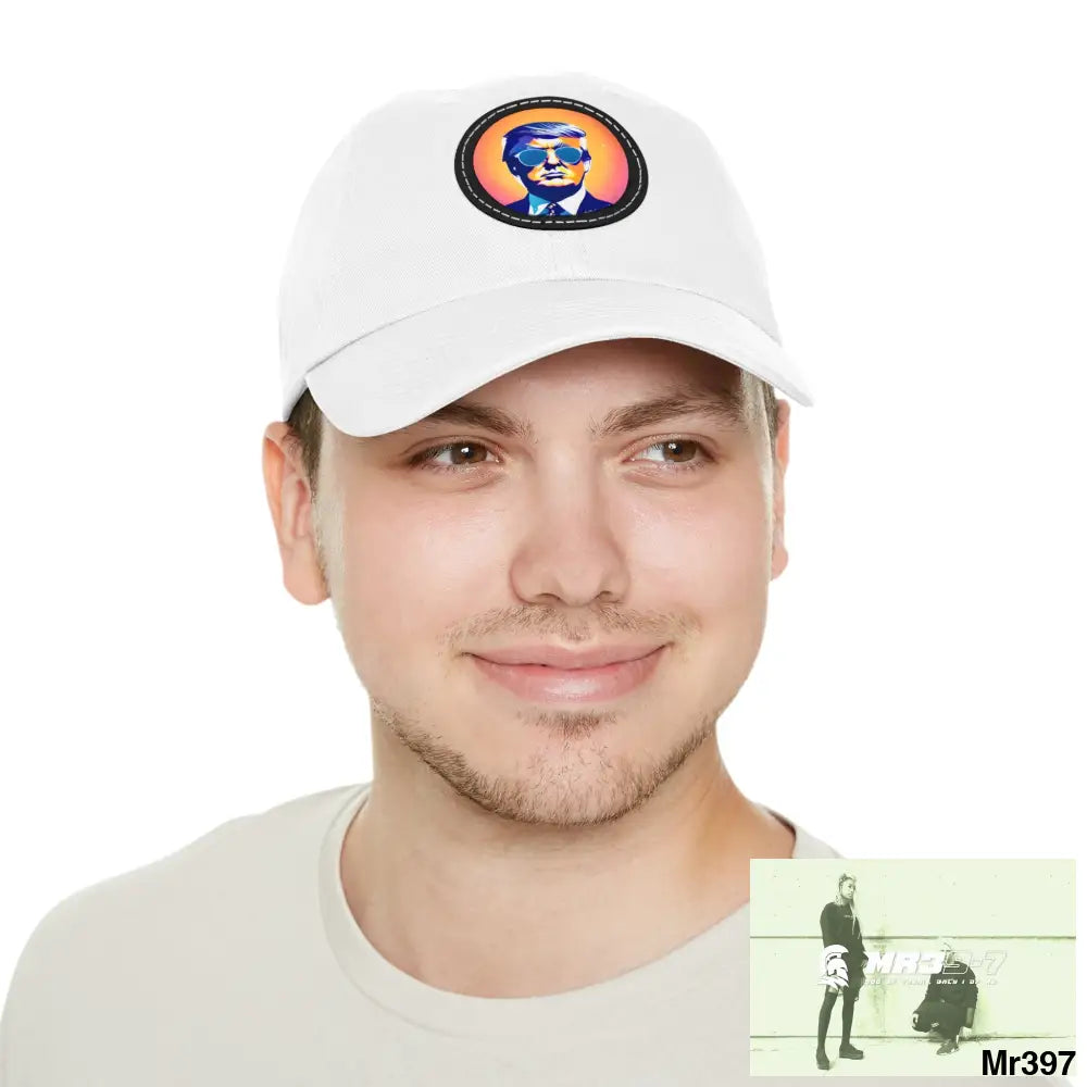 Cool Donald Trump in shades Dad Hat with Leather Patch (Round) Hats