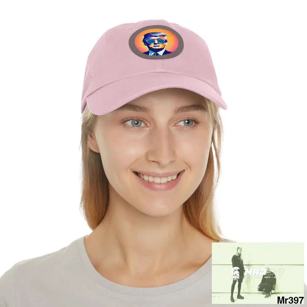 Cool Donald Trump in shades Dad Hat with Leather Patch (Round) Hats