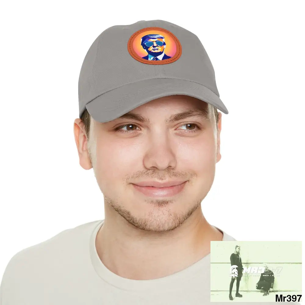 Cool Donald Trump in shades Dad Hat with Leather Patch (Round) Hats