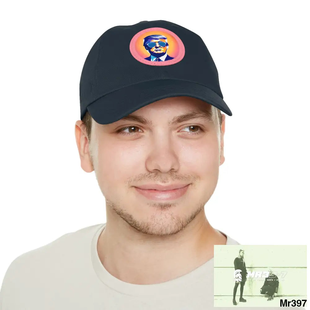 Cool Donald Trump in shades Dad Hat with Leather Patch (Round) Hats