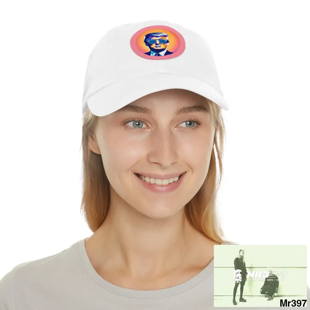 Cool Donald Trump in shades Dad Hat with Leather Patch (Round) Hats