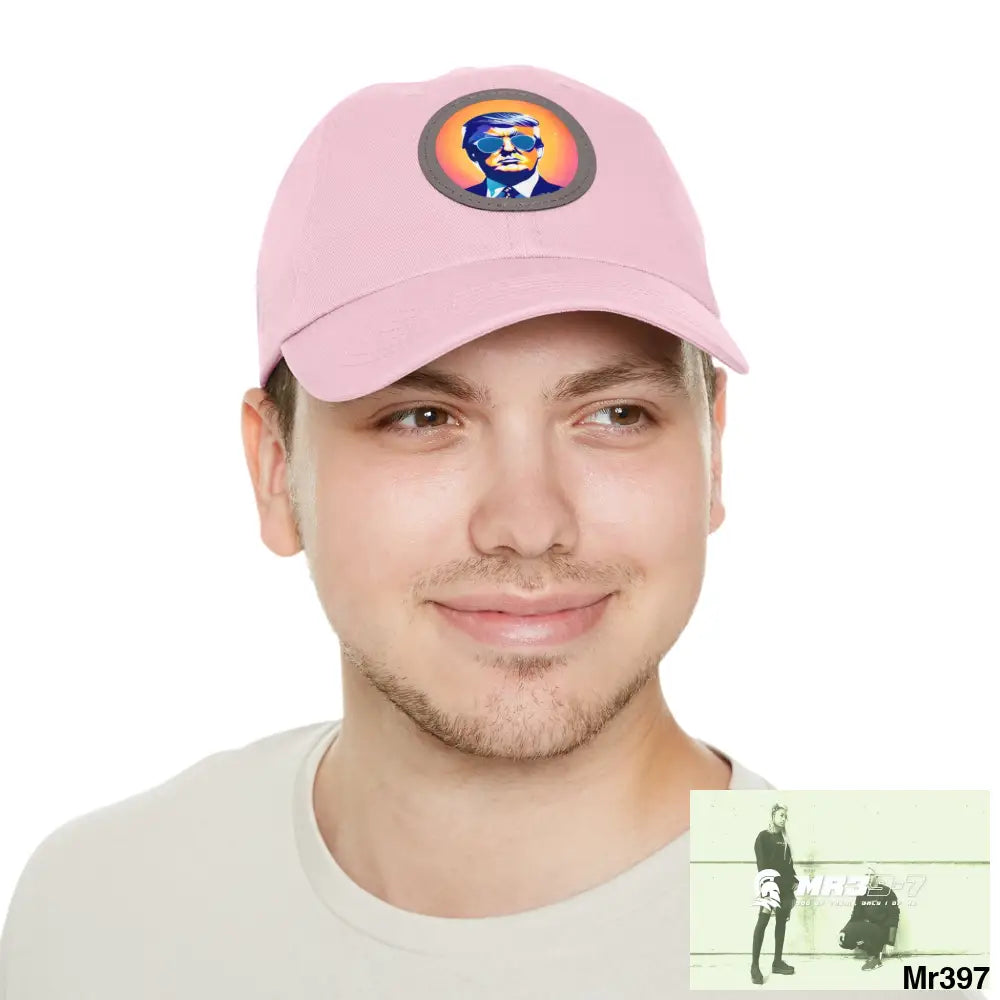 Cool Donald Trump in shades Dad Hat with Leather Patch (Round) Hats