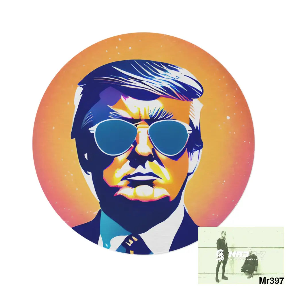 Cool Donald Trump in Shades Rug 60’’ × 60’’ Home Decor
