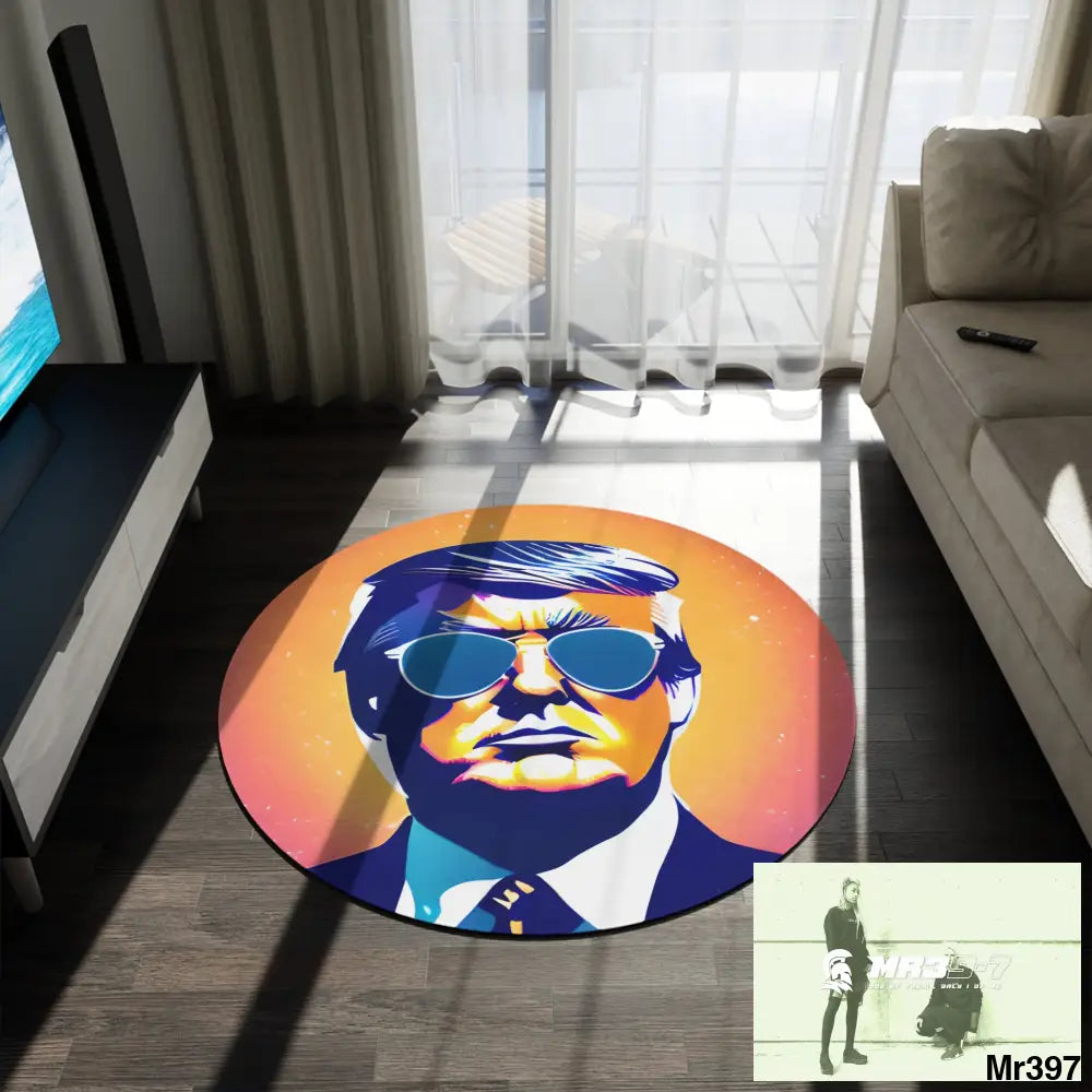 Cool Donald Trump in Shades Rug 60’’ × 60’’ Home Decor