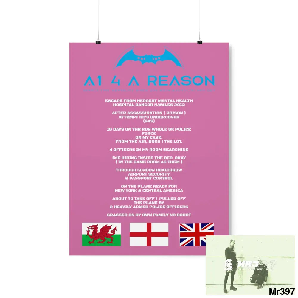 Copy of A1 4 A Reason Escape from Hergest MH Hospital 2013 Matte Vertical Posters 18″ x 24″ / Matte Poster