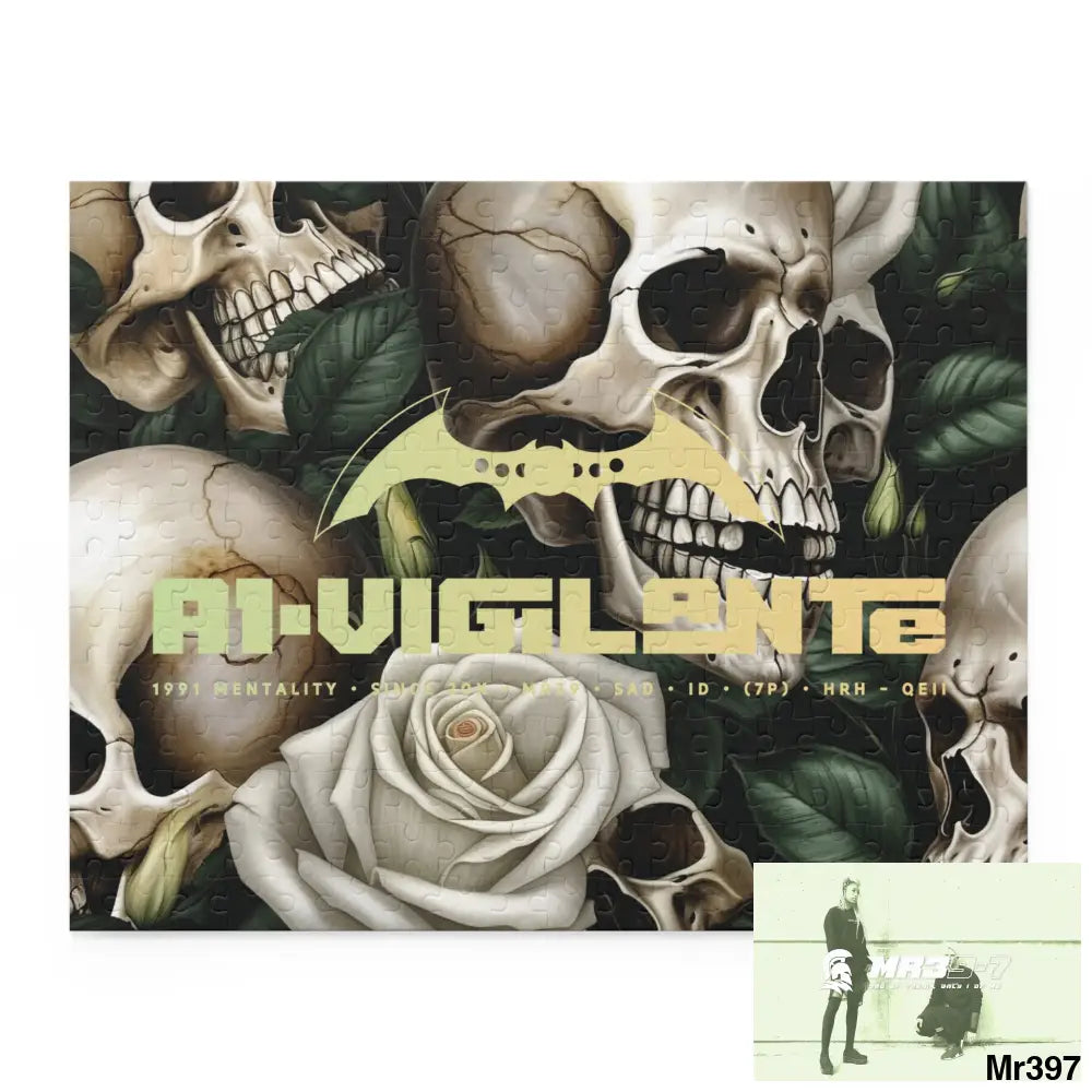 Copy of A1•Sparta Gothic skulls & Roses Puzzle (120 252 500-Piece) 14’’ × 11’’ (252 pcs) Puzzle