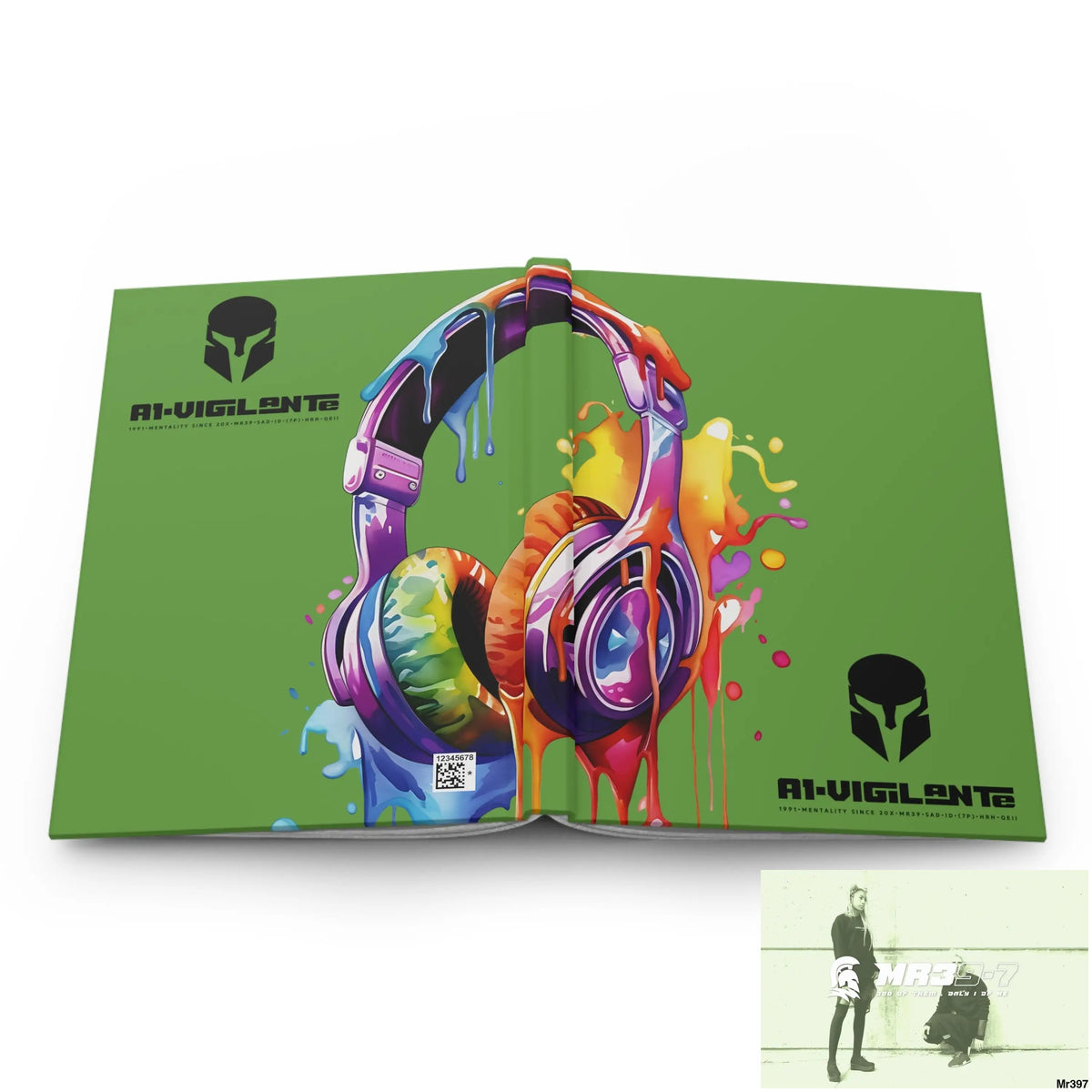 Copy of A1• Vigilante Sparta Melting Headset Hardcover Journal Matte Journal Paper products