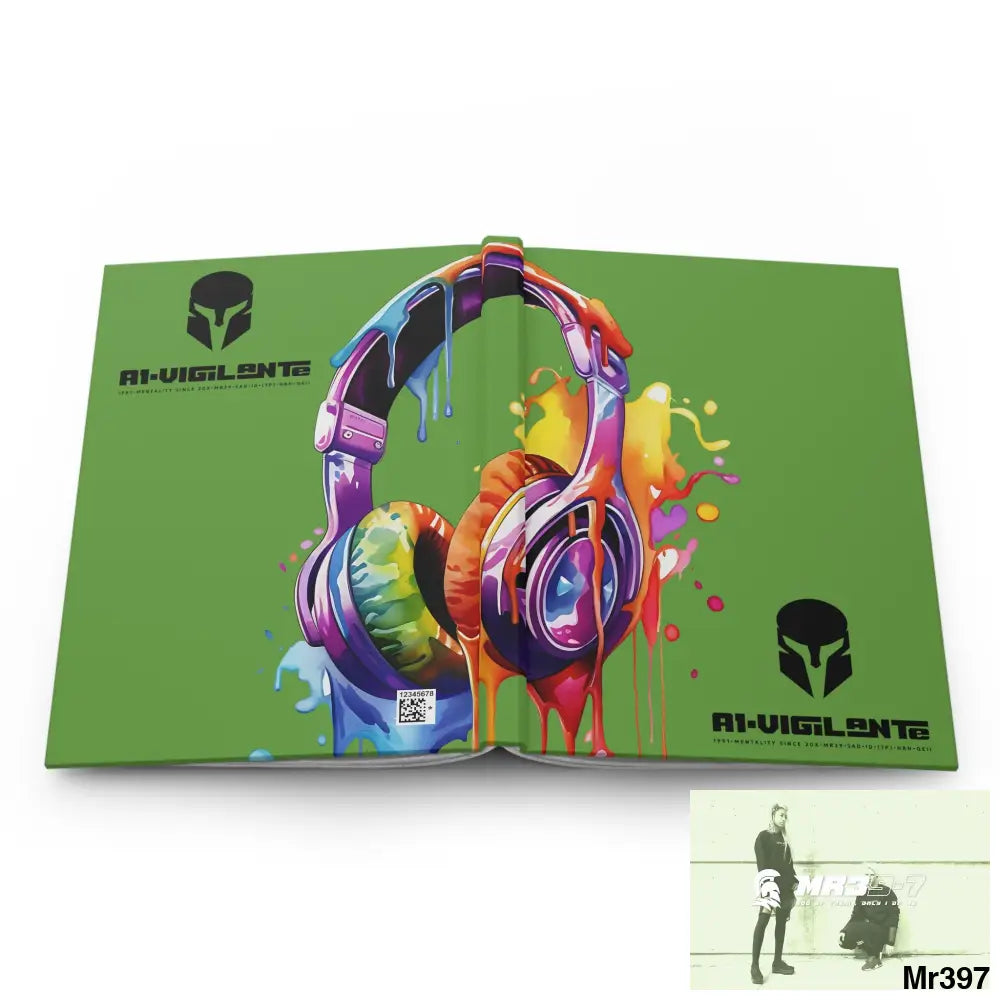 Copy of A1• Vigilante Sparta Melting Headset Hardcover Journal Matte Journal Paper products