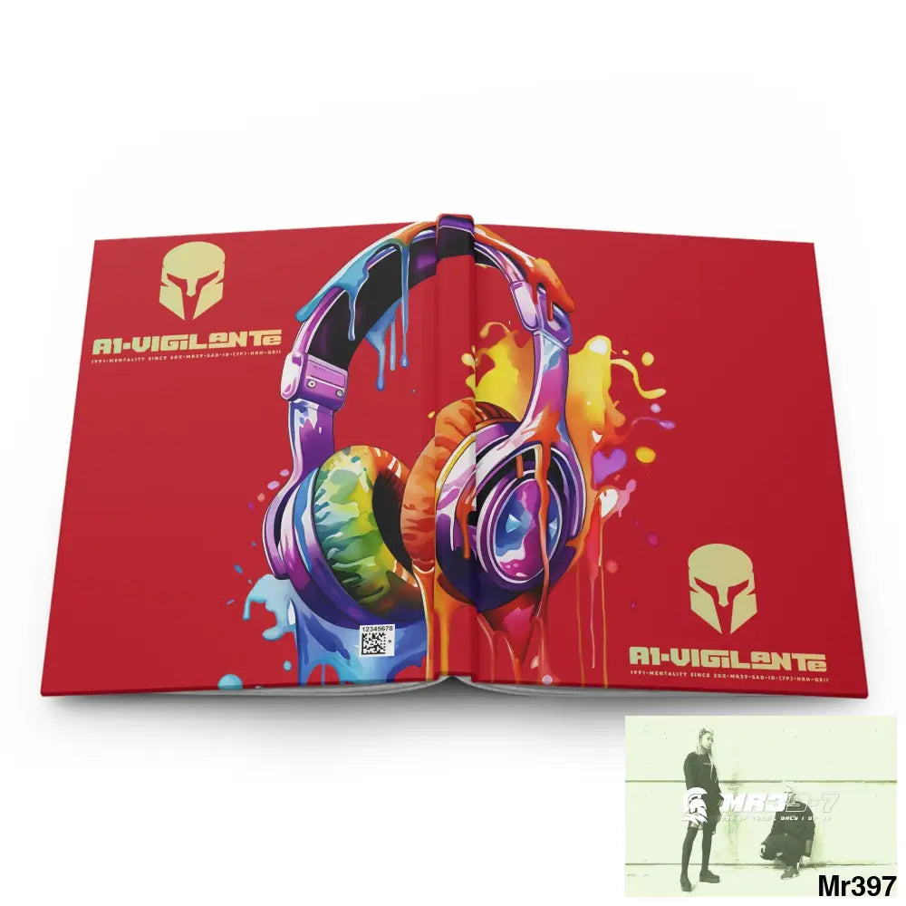 Copy of A1• Vigilante Sparta Melting Headset Hardcover Journal Matte Journal Paper products