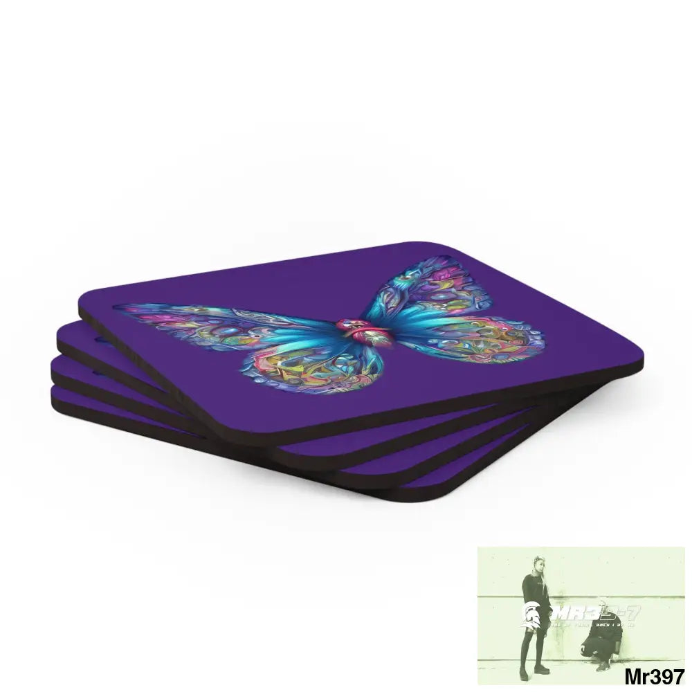 Copy of Butterfly Graphic water colour Coaster Set Cork / 3.75’’ × 3.75’’ / Square Home Decor