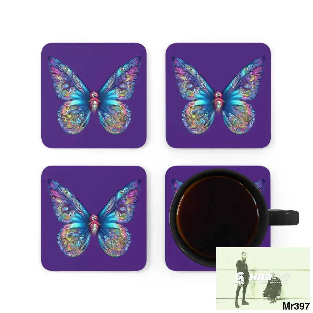 Copy of Butterfly Graphic water colour Coaster Set Cork / 3.75’’ × 3.75’’ / Square Home Decor