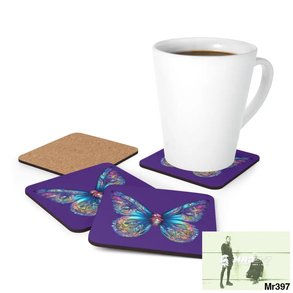 Copy of Butterfly Graphic water colour Coaster Set Cork / 3.75’’ × 3.75’’ / Square Home Decor
