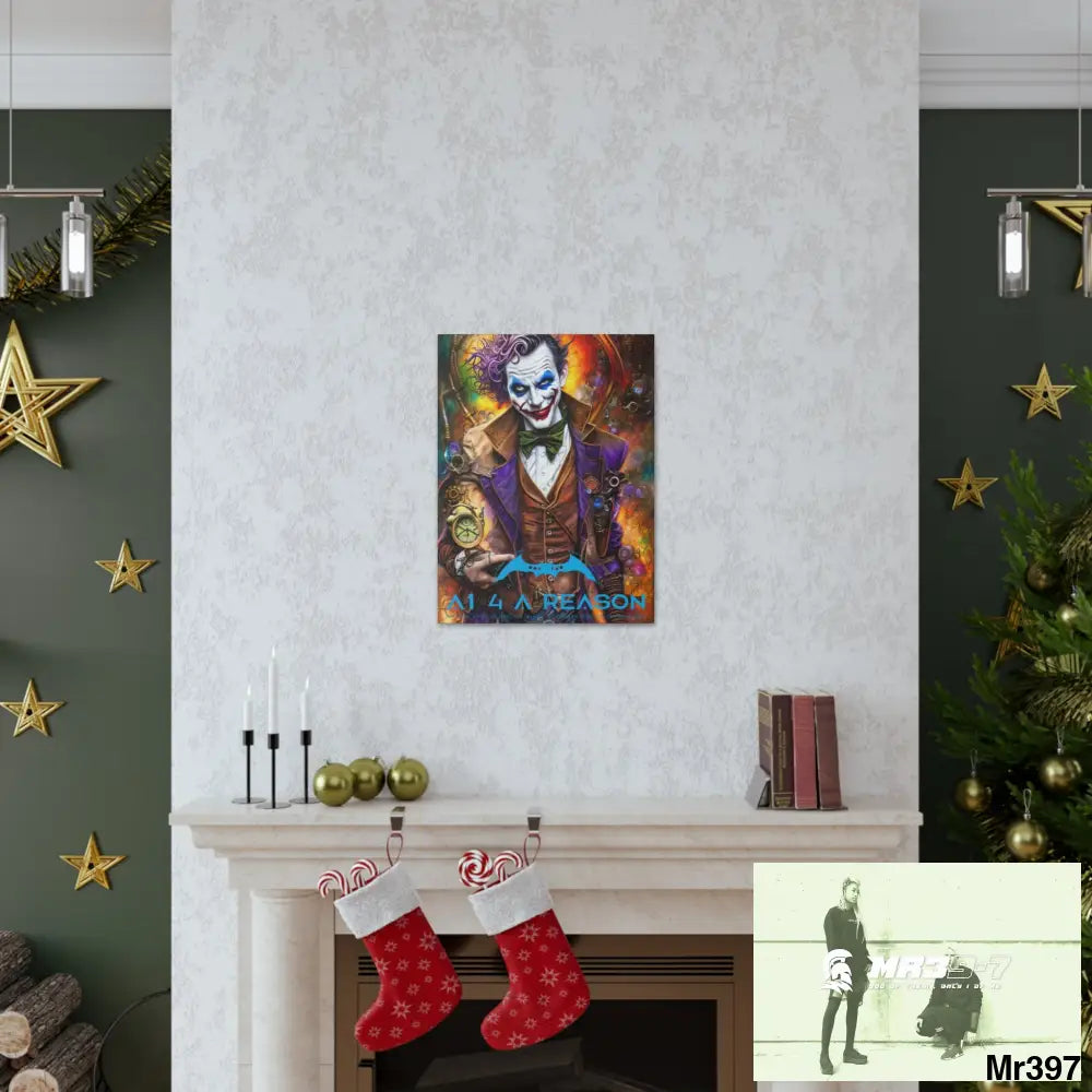 Copy of Canvas Gallery Wraps A1. 4 A Reason Steampunk Joker Hearts Tribal Fractal Canvas