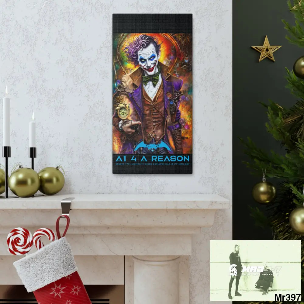 Copy of Canvas Gallery Wraps A1. 4 A Reason Steampunk Joker Hearts Tribal Fractal Canvas