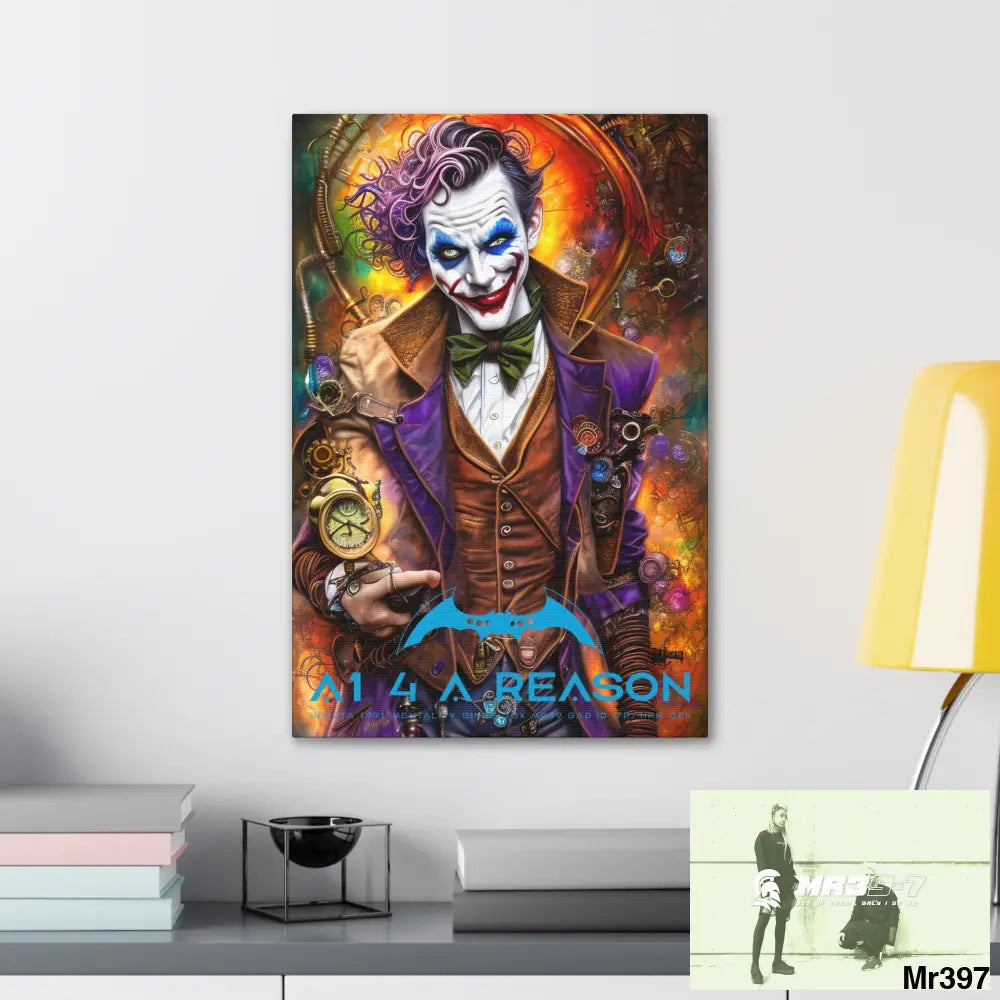Copy of Canvas Gallery Wraps A1. 4 A Reason Steampunk Joker Hearts Tribal Fractal Canvas
