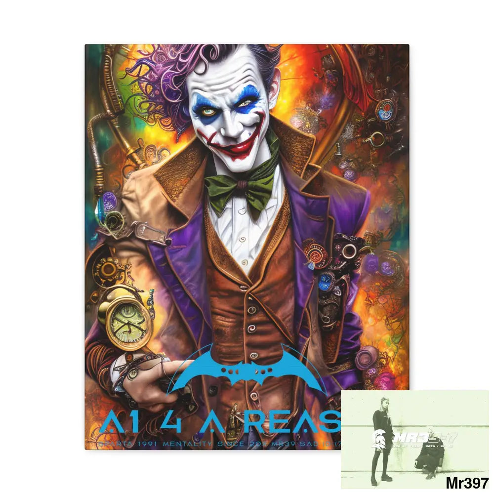 Copy of Canvas Gallery Wraps A1. 4 A Reason Steampunk Joker Hearts Tribal Fractal 16″ x 20″ / Premium Gallery Wraps