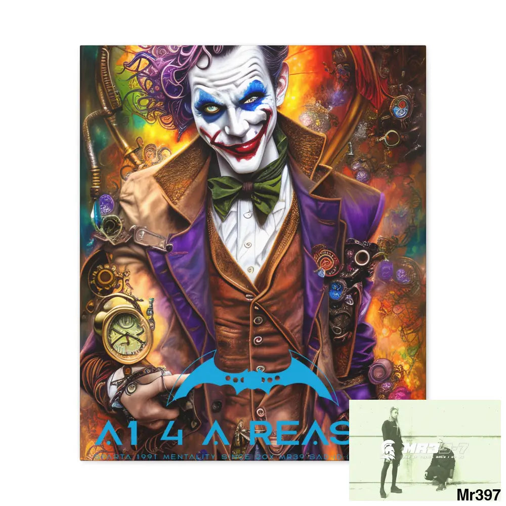 Copy of Canvas Gallery Wraps A1. 4 A Reason Steampunk Joker Hearts Tribal Fractal 20″ x 24″ / Premium Gallery Wraps