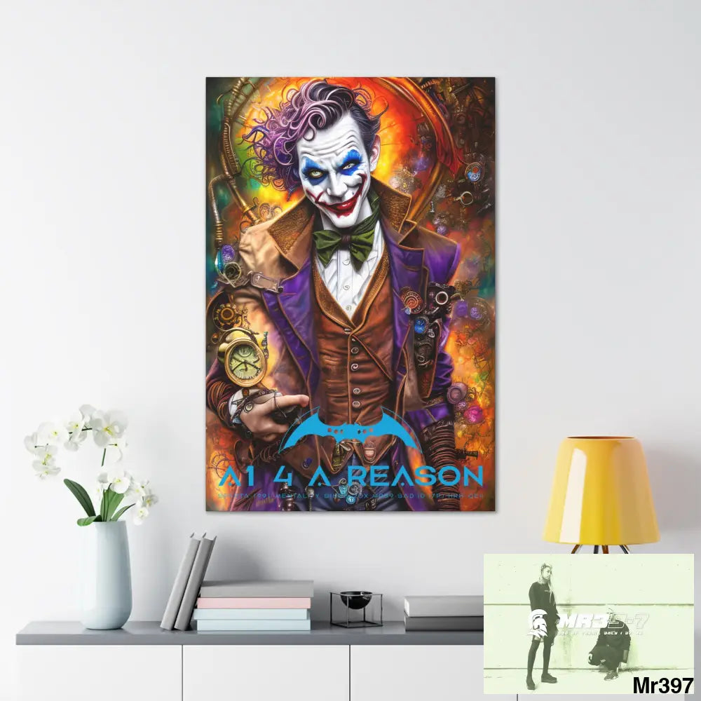 Copy of Canvas Gallery Wraps A1. 4 A Reason Steampunk Joker Hearts Tribal Fractal Canvas