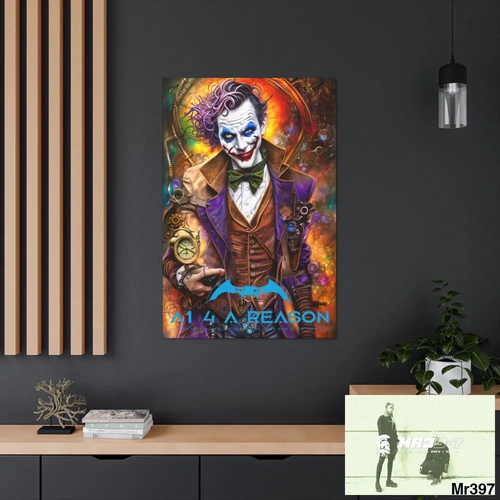 Copy of Canvas Gallery Wraps A1. 4 A Reason Steampunk Joker Hearts Tribal Fractal Canvas
