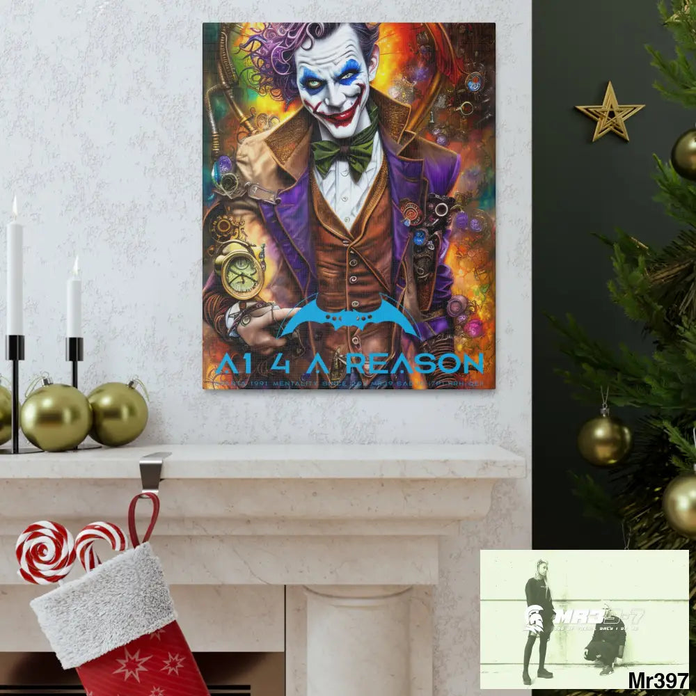 Copy of Canvas Gallery Wraps A1. 4 A Reason Steampunk Joker Hearts Tribal Fractal Canvas