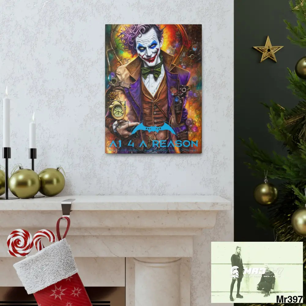 Copy of Canvas Gallery Wraps A1. 4 A Reason Steampunk Joker Hearts Tribal Fractal Canvas