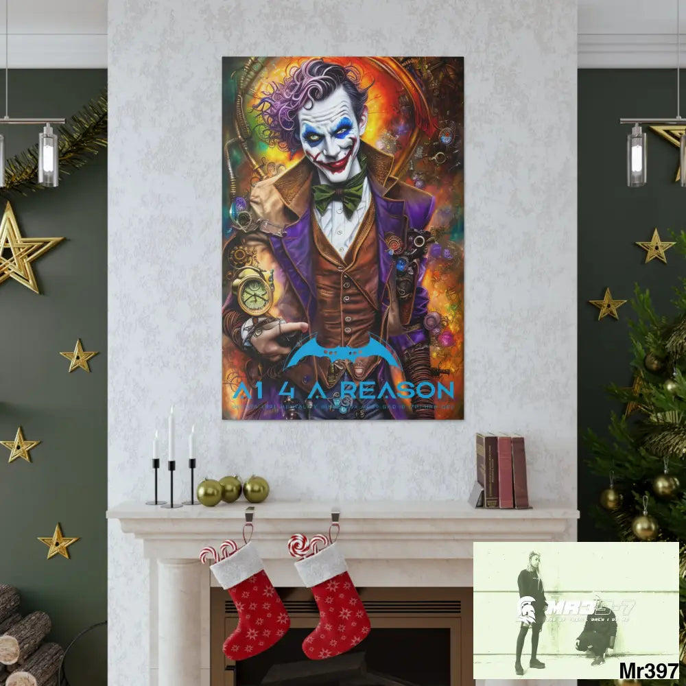 Copy of Canvas Gallery Wraps A1. 4 A Reason Steampunk Joker Hearts Tribal Fractal Canvas