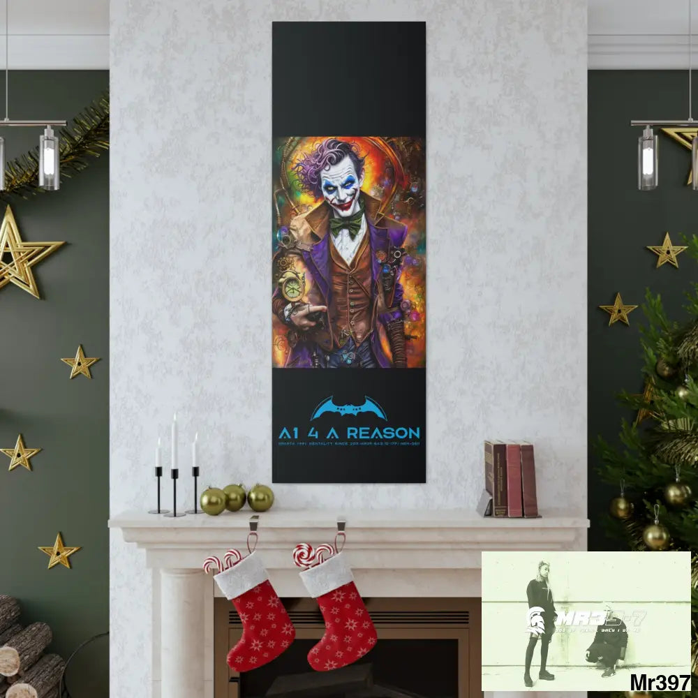 Copy of Canvas Gallery Wraps A1. 4 A Reason Steampunk Joker Hearts Tribal Fractal Canvas