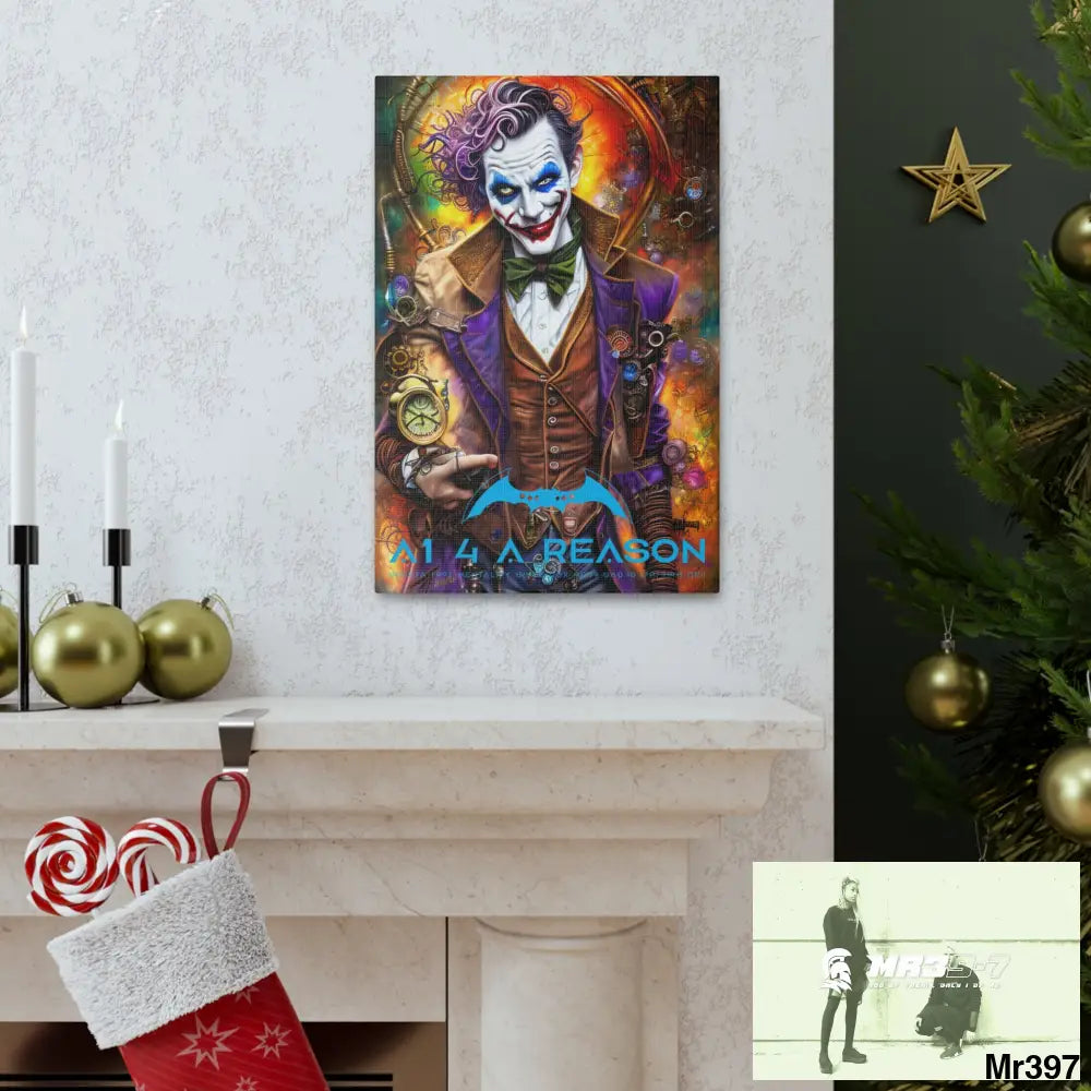 Copy of Canvas Gallery Wraps A1. 4 A Reason Steampunk Joker Hearts Tribal Fractal Canvas