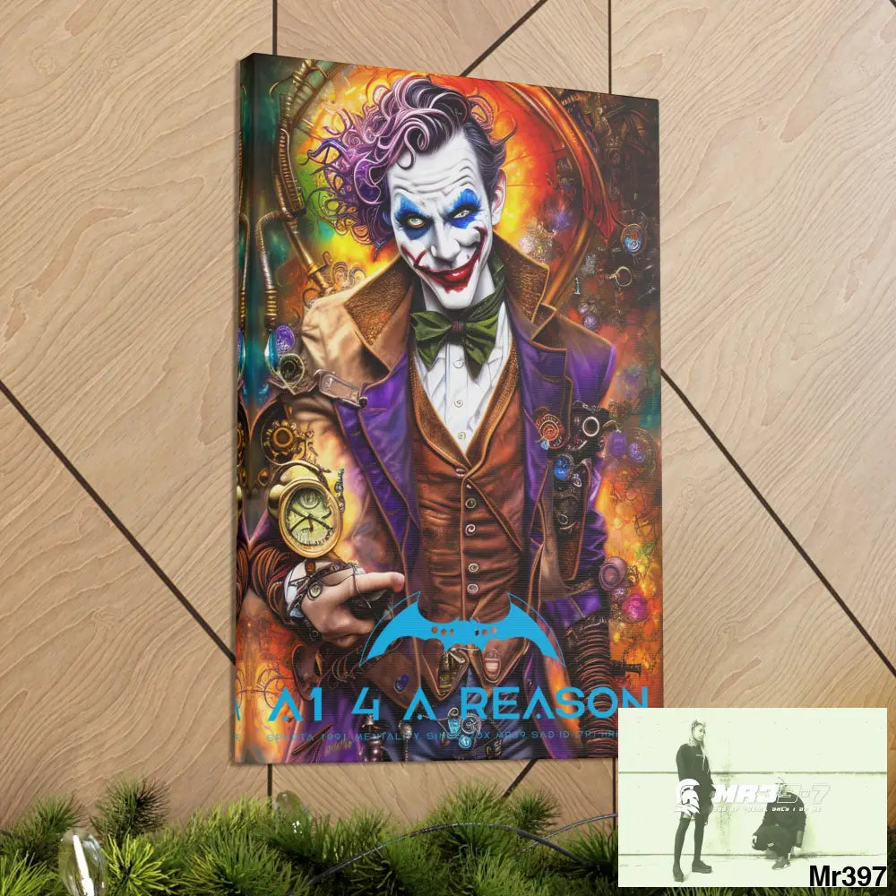 Copy of Canvas Gallery Wraps A1. 4 A Reason Steampunk Joker Hearts Tribal Fractal Canvas