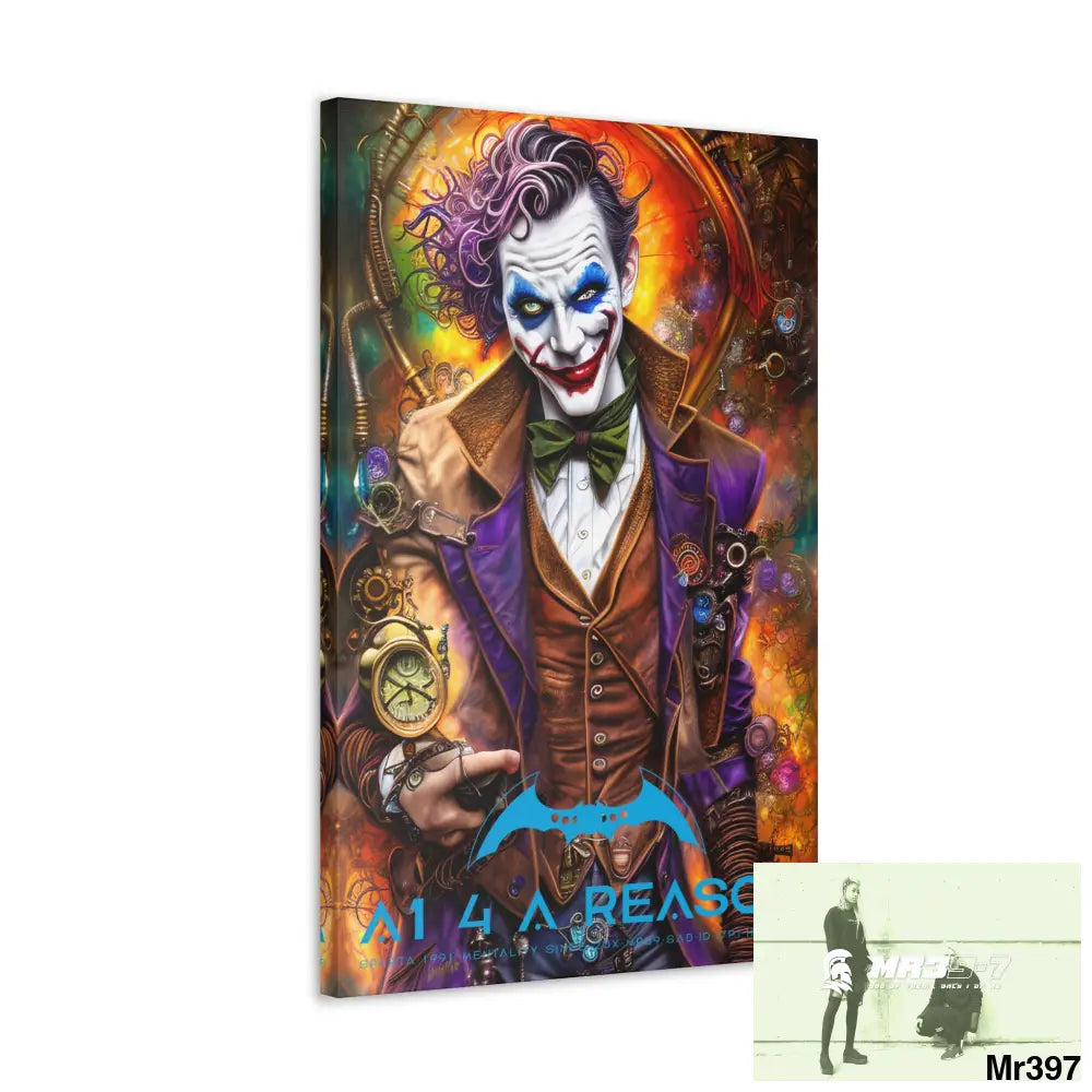 Copy of Canvas Gallery Wraps A1. 4 A Reason Steampunk Joker Hearts Tribal Fractal Canvas
