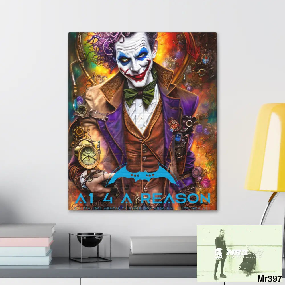 Copy of Canvas Gallery Wraps A1. 4 A Reason Steampunk Joker Hearts Tribal Fractal Canvas