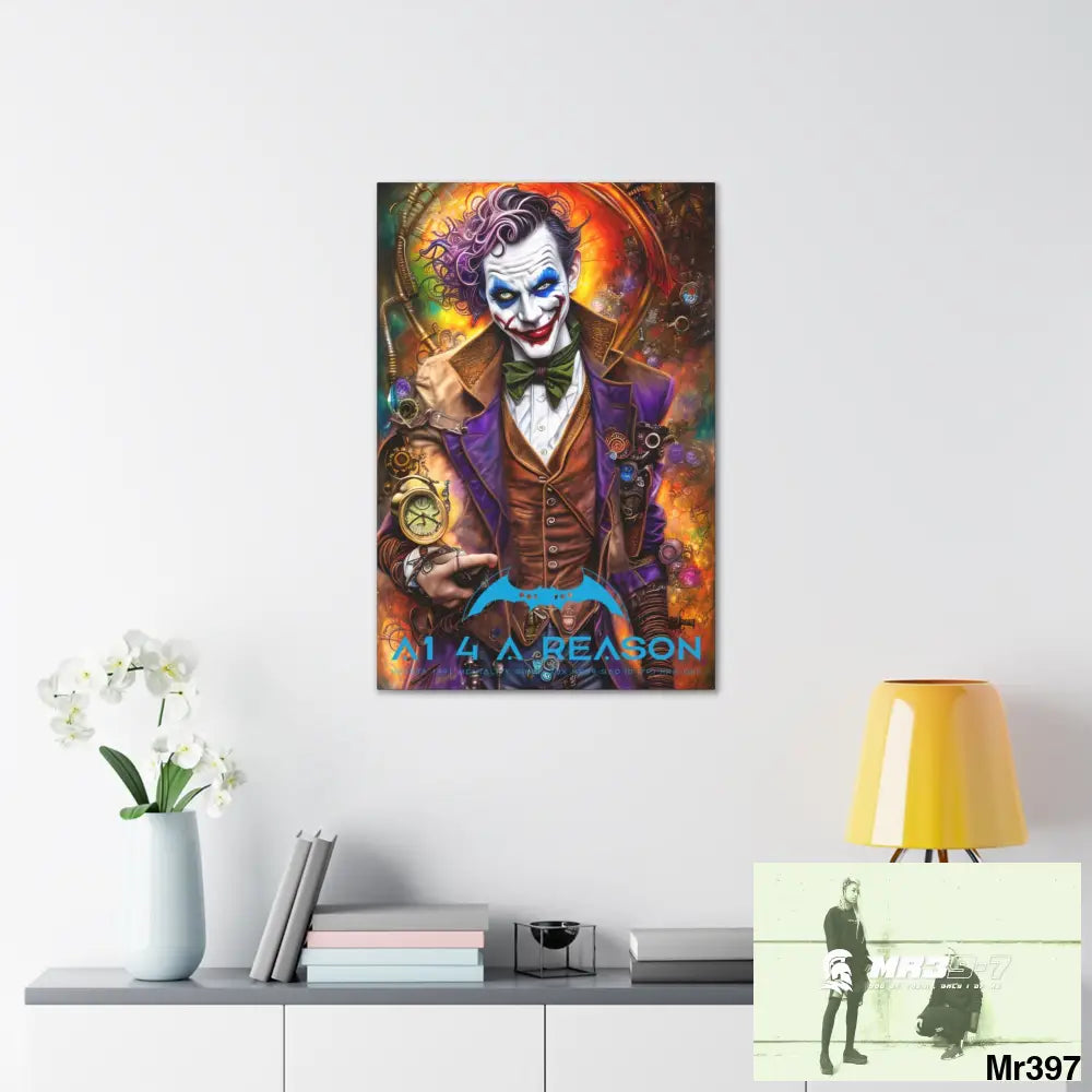 Copy of Canvas Gallery Wraps A1. 4 A Reason Steampunk Joker Hearts Tribal Fractal Canvas