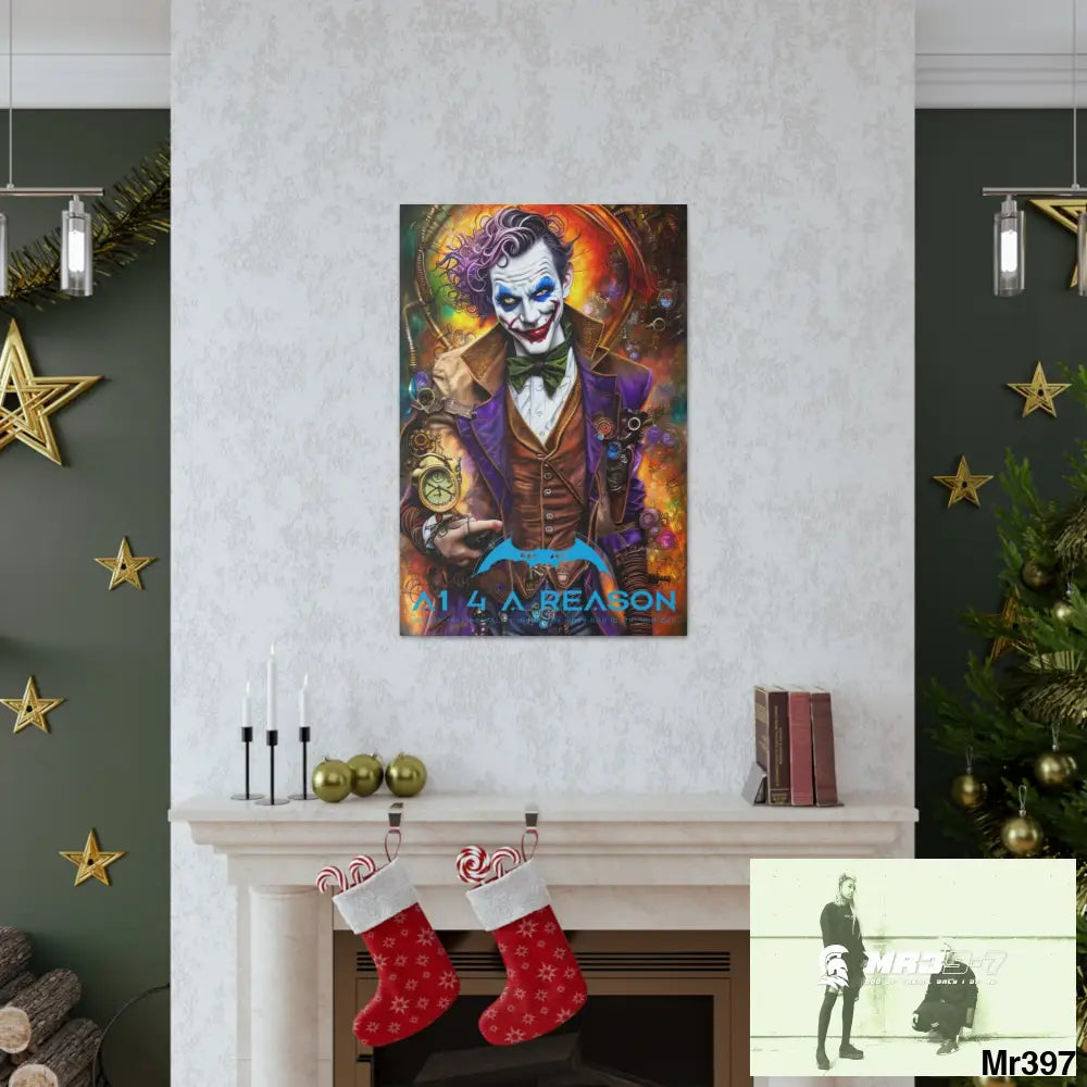 Copy of Canvas Gallery Wraps A1. 4 A Reason Steampunk Joker Hearts Tribal Fractal Canvas