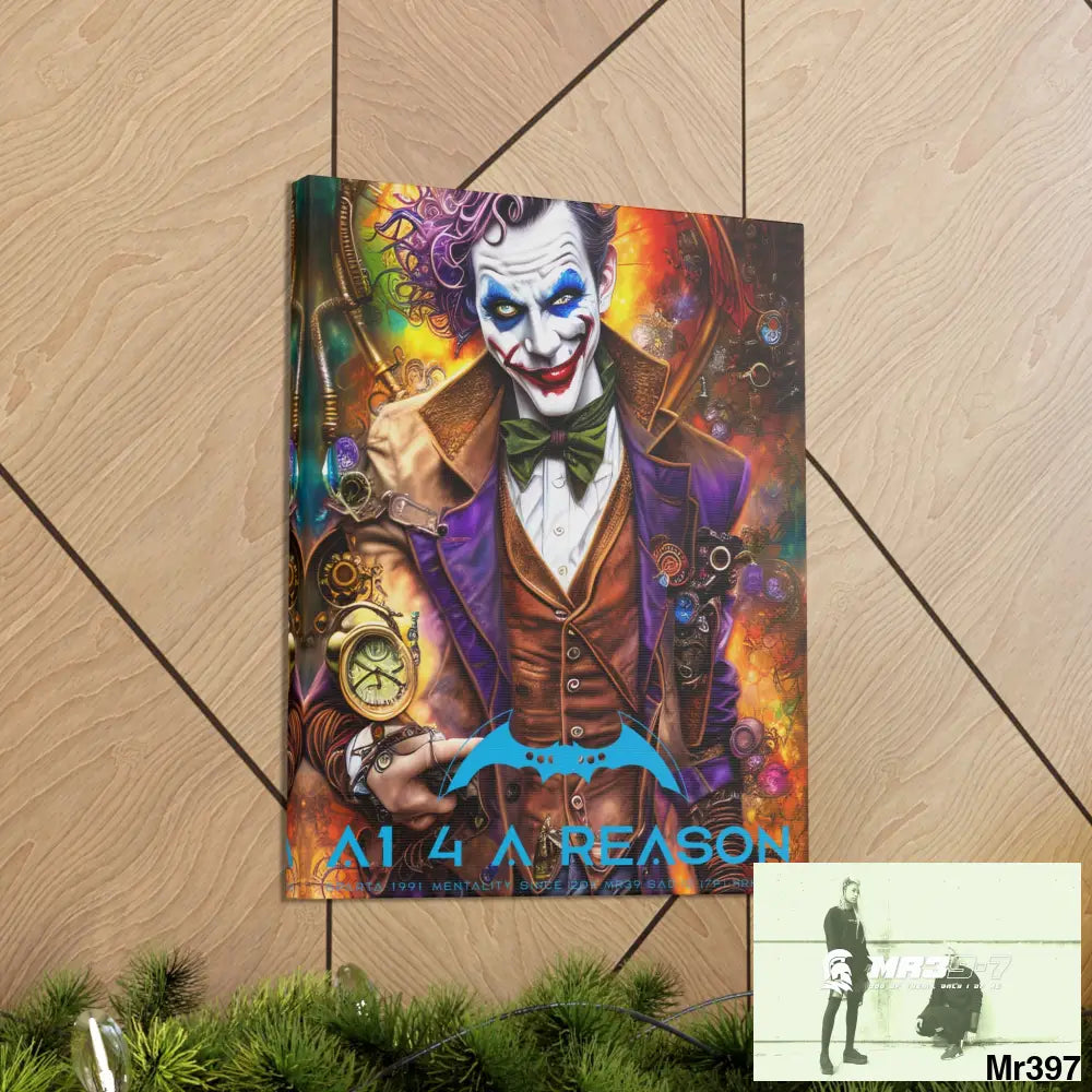 Copy of Canvas Gallery Wraps A1. 4 A Reason Steampunk Joker Hearts Tribal Fractal Canvas