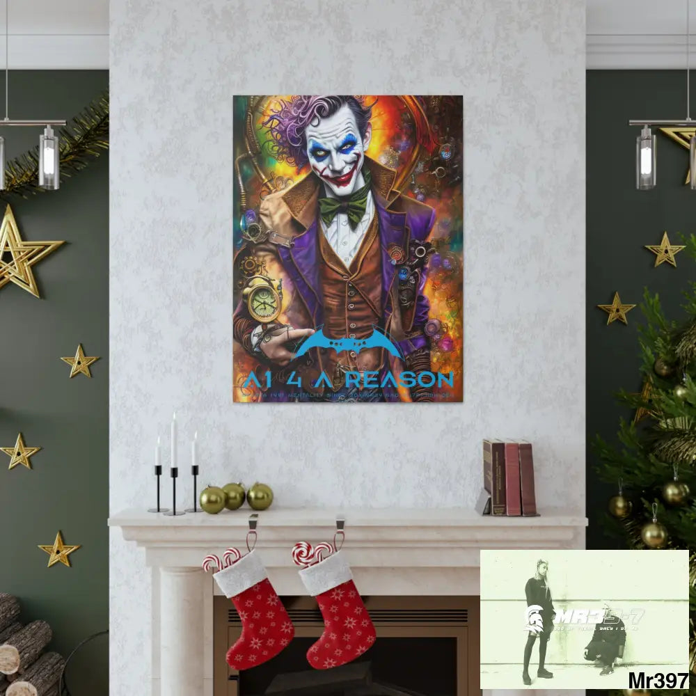 Copy of Canvas Gallery Wraps A1. 4 A Reason Steampunk Joker Hearts Tribal Fractal Canvas