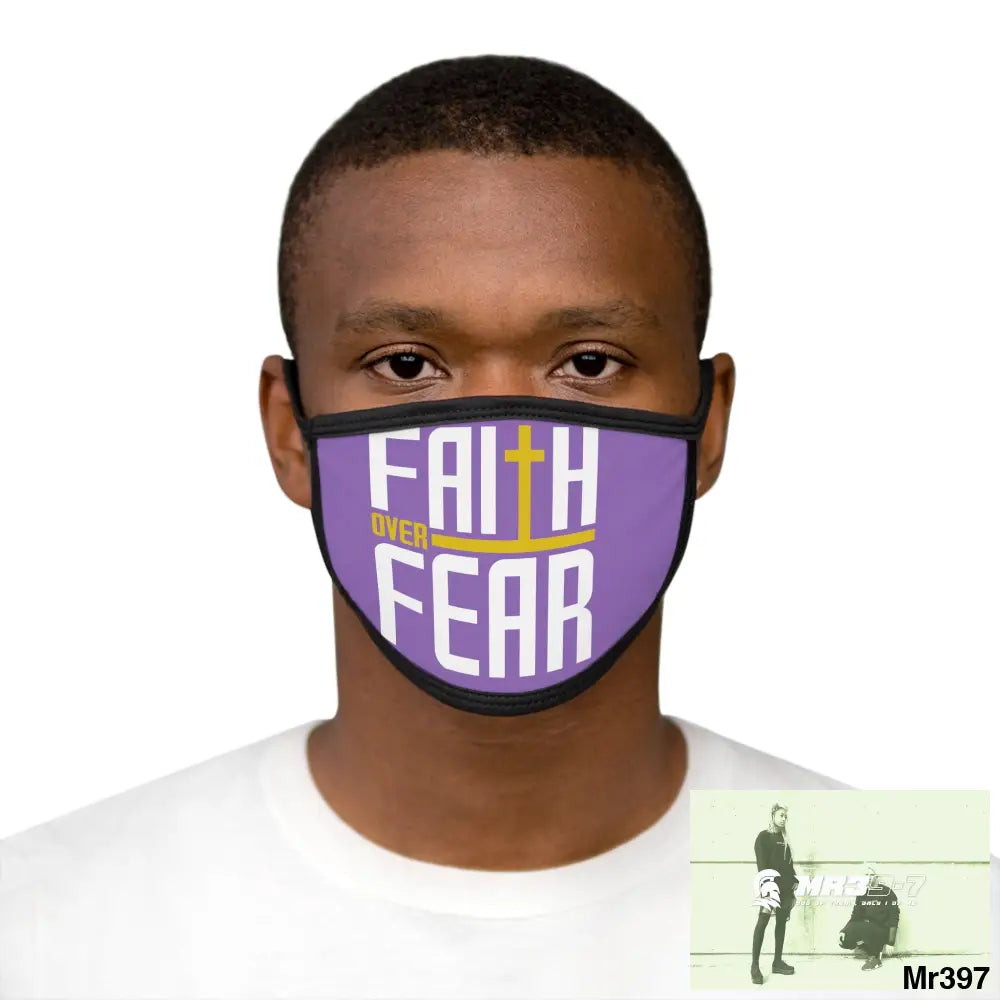 Copy of Faith over fear mixed fabric Face Mask One size Accessories