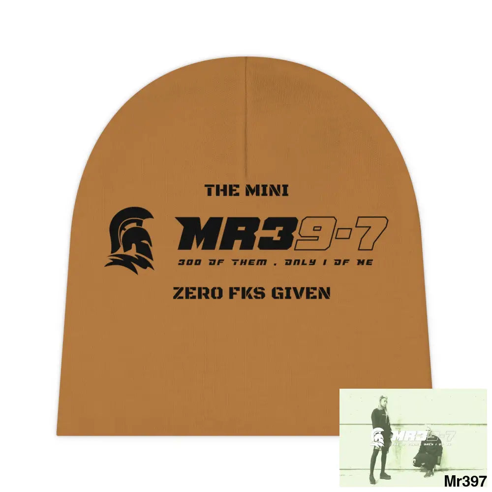 Copy of The Mini MR39 Baby Beanie (AOP) Zero fks Given One size / White All Over Prints