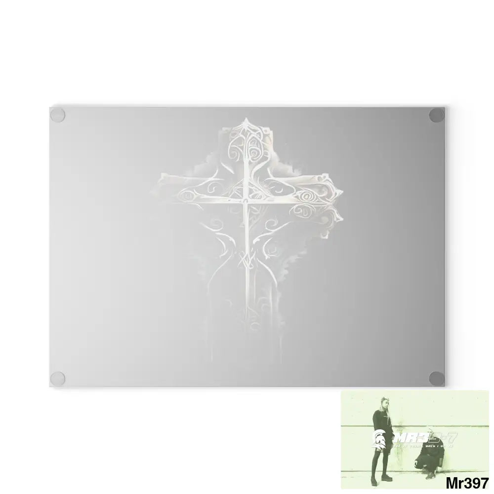Cross Metallic Gothic Hyper Realistic Cutting Board Home Decor