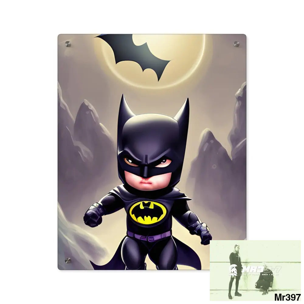 Cute Adorable Super Hero Baby Batman Acrylic Wall Art Panels 16″ x 20″ (Vertical) / 0.25’’ Home Decor
