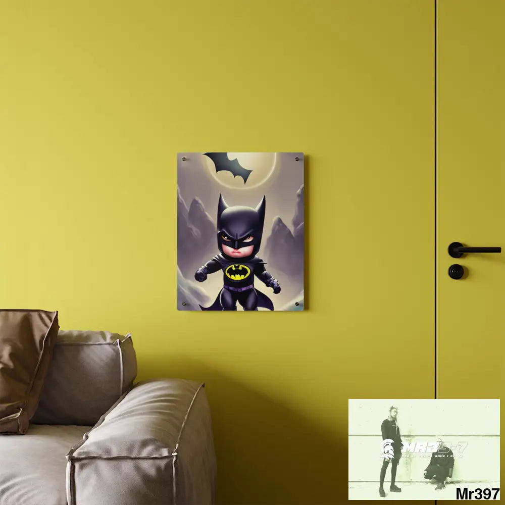 Cute Adorable Super Hero Baby Batman Acrylic Wall Art Panels Home Decor