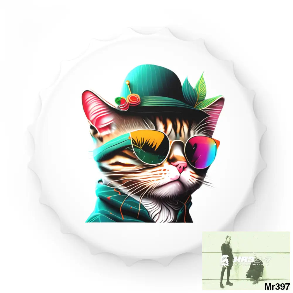 Dancing car n Sun glasses Magnetic Bottle Opener One size / White Accessories