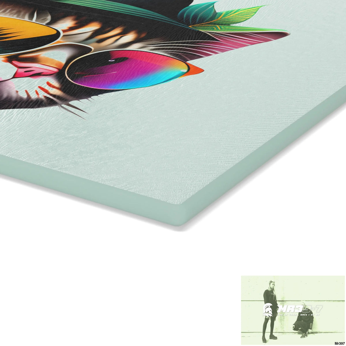 Dancing Cat with Sunglasses and Hat Cutting Board Home Decor
