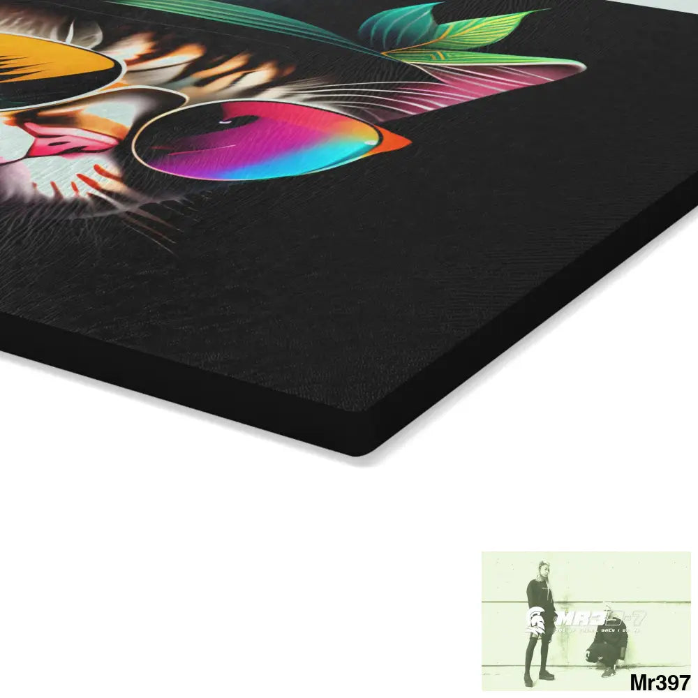 Dancing Cat with Sunglasses and Hat Cutting Board Home Decor