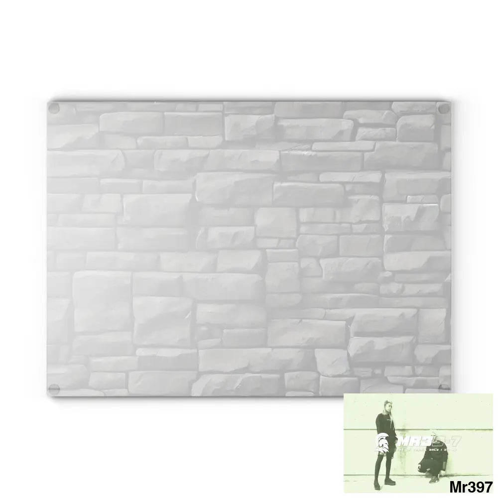 Dark Black Brick Wall 3D 32K Hyper Realistic Cutting Board Home Decor