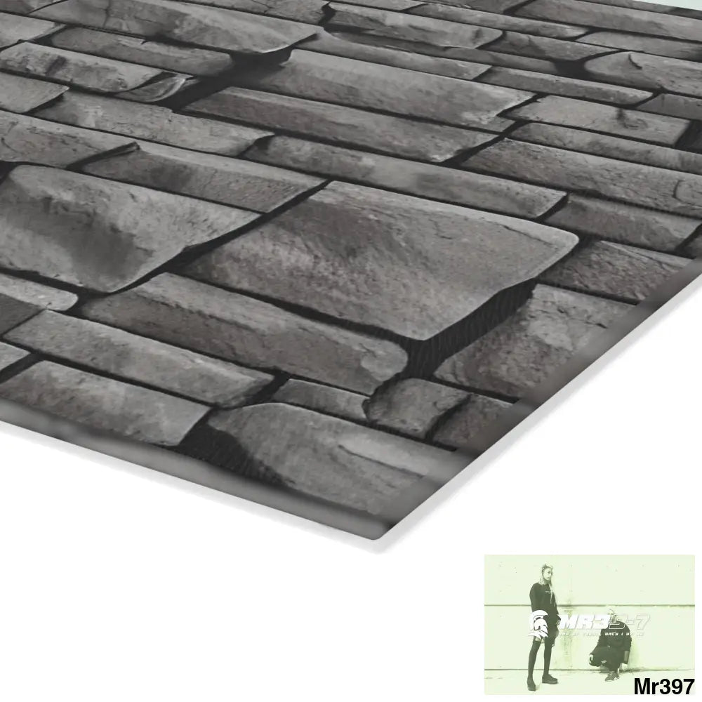 Dark Black Brick Wall 3D 32K Hyper Realistic Cutting Board Home Decor