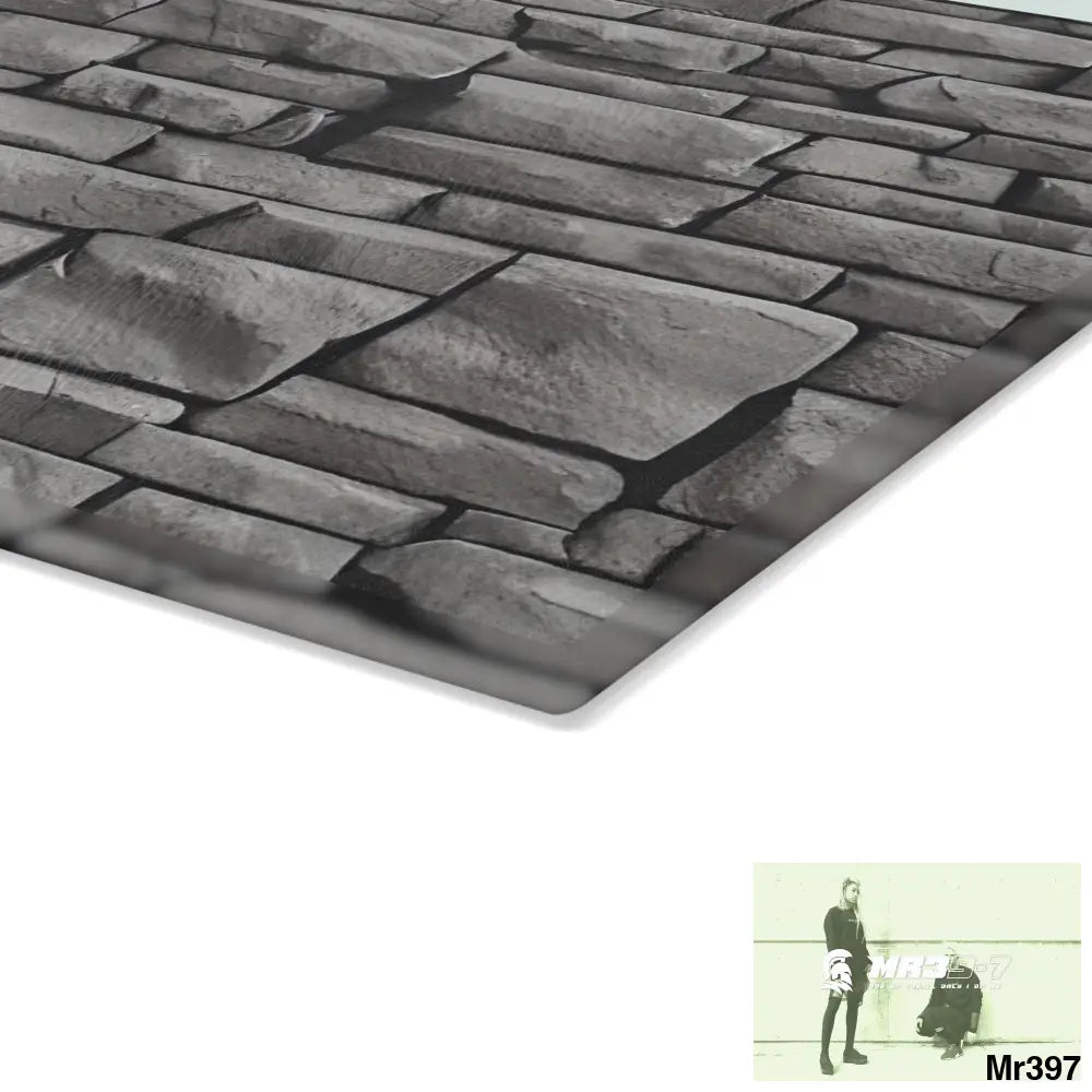 Dark Black Brick Wall 3D 32K Hyper Realistic Cutting Board Home Decor