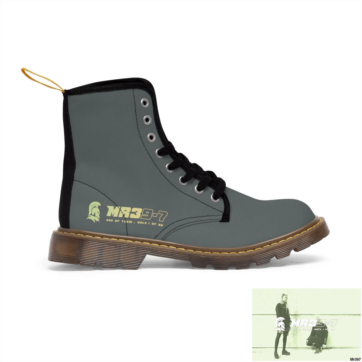 Dark Grey MR39S Brown Canvas Boots AOP Shoes