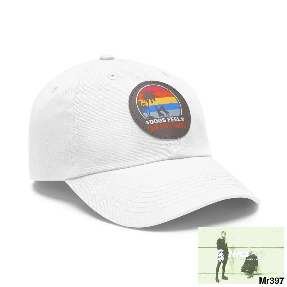 Dogs feel emotions Dad Hat with Leather Patch (Round) Hats