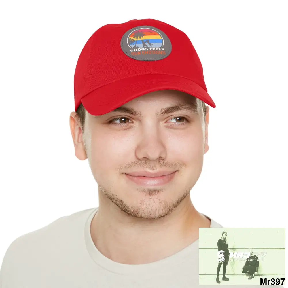 Dogs feel emotions Dad Hat with Leather Patch (Round) Hats